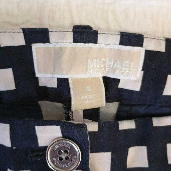 Michael Michael Kors Pants Size 4 Womens Geometric Pattern Offece Professional - Picture 2 of 9